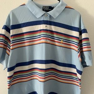 Vintage Color Stripe Shes Like A Rainbow Short Sleeve Polo Shirt